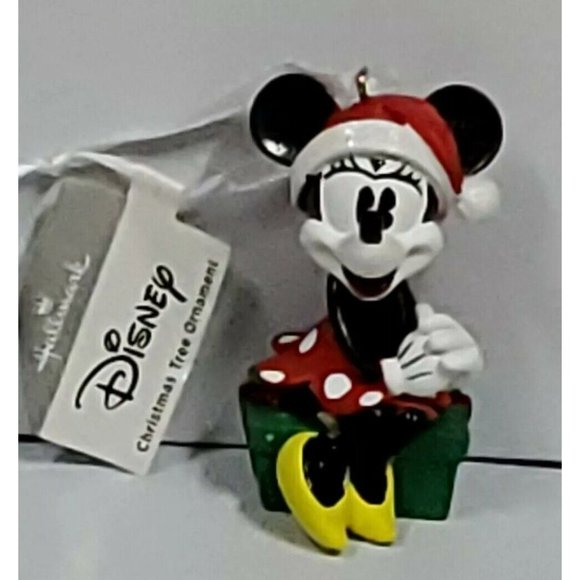 Disney Hallmark Minnie Mouse Christmas Tree Ornament holiday gift Santa hat - Picture 8 of 8